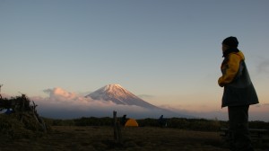 夕暮れの富士山